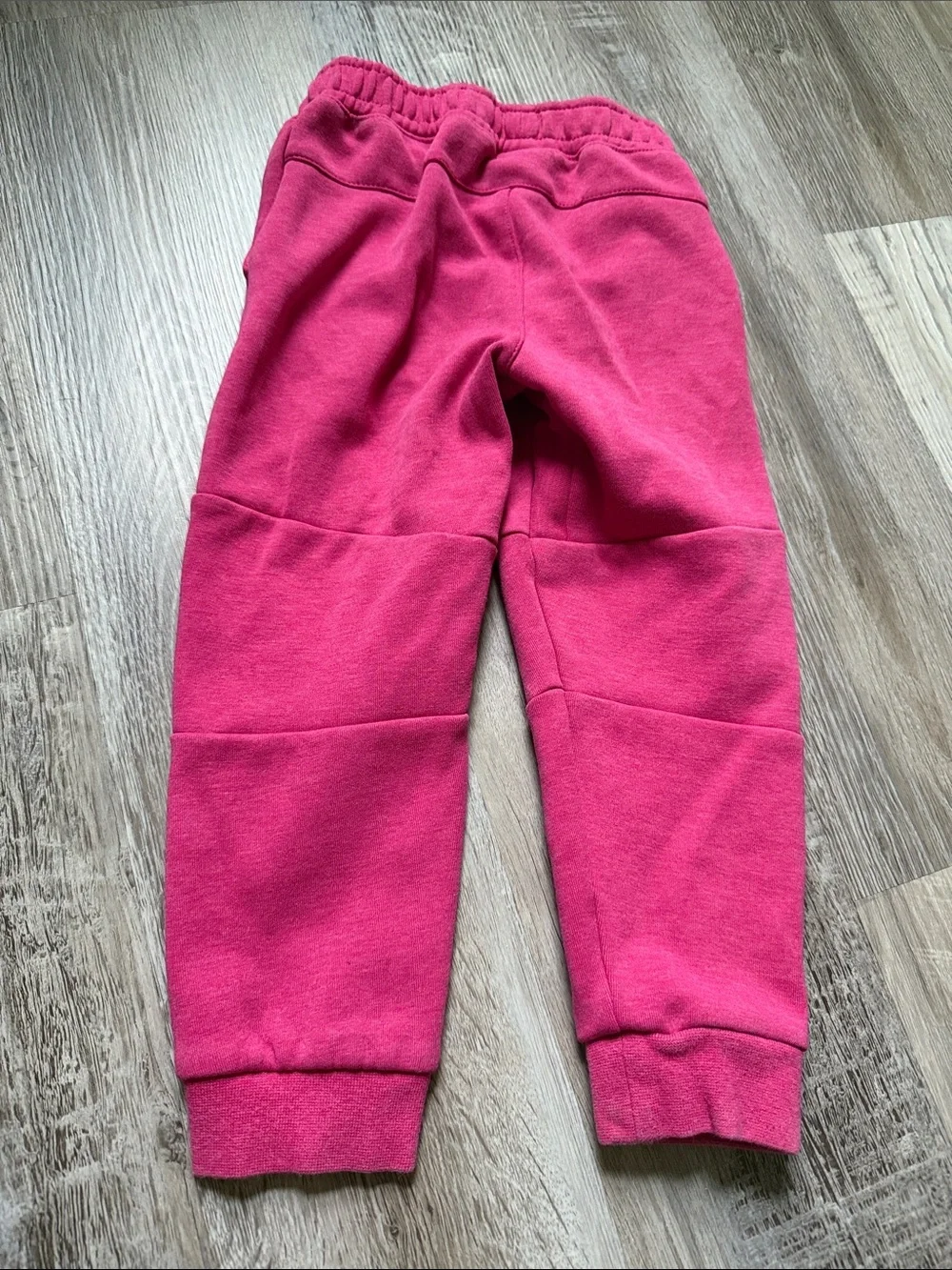 Nike Kids Pink Fleece Jogger Pants with Black Logo